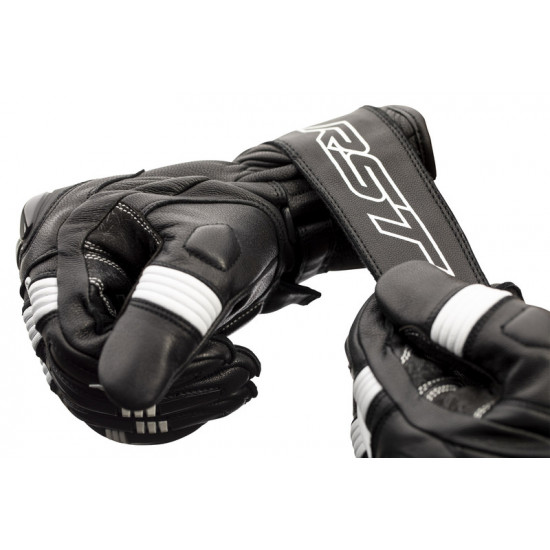 Gants RST Pilot CE cuir - noir/blanc taille M