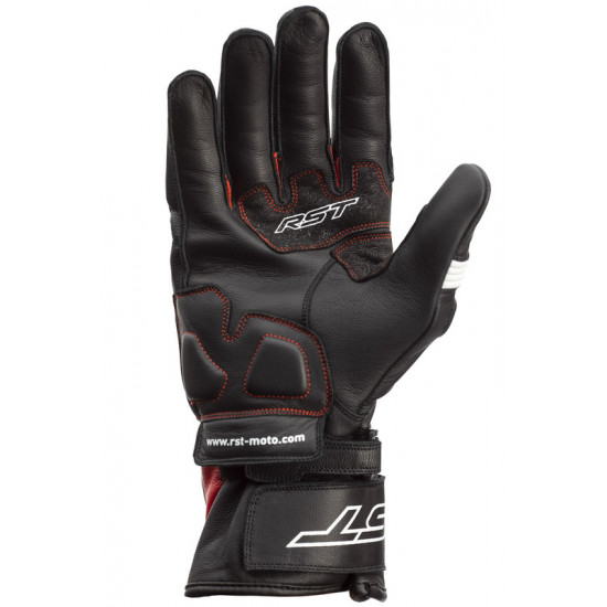 Gants RST Pilot CE cuir - noir/rouge/blanc taille M