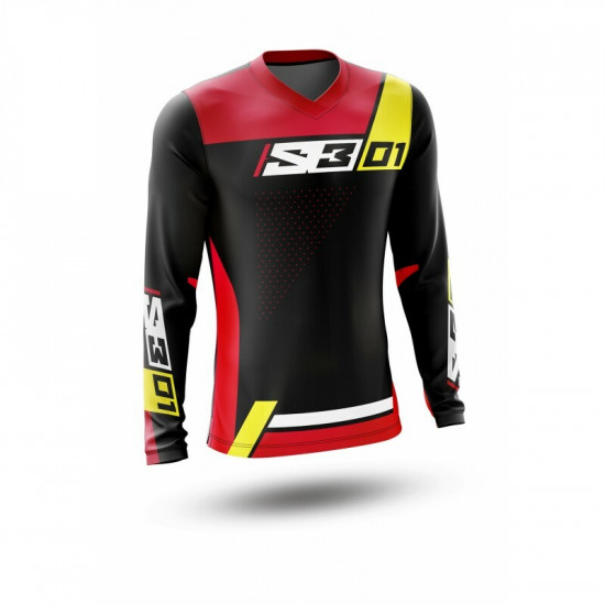 Maillot S3 Collection 01 - noir/rouge taille S