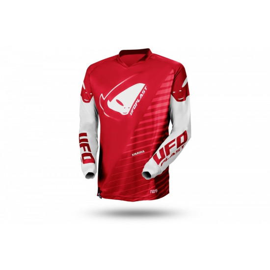 Maillot motocross enfant UFO Kimura blanc/rouge taille 2XS