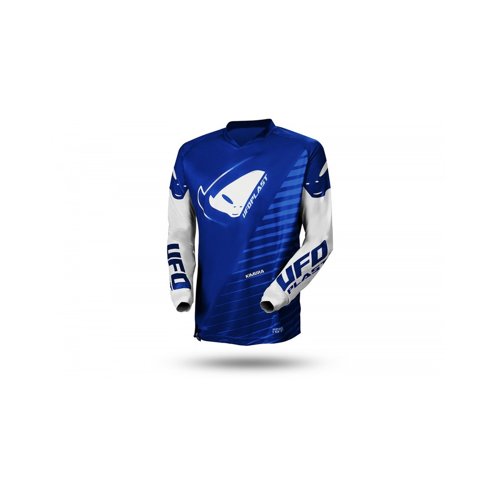 Maillot motocross enfant UFO Kimura bleu/blanc taille 3XS