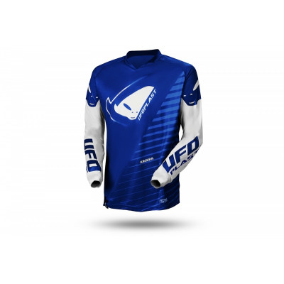 Maillot motocross enfant UFO Kimura bleu/blanc taille 3XS