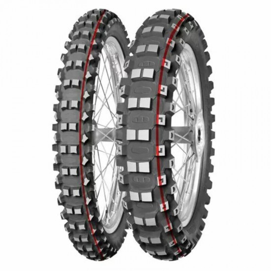 Pneu MITAS TERRA FORCE-MX MH - Medium To Hard - 100/100-18 M/C 59M TT red