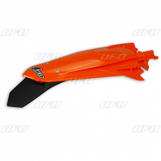 Garde-boue arrière + support de plaque avec feu UFO orange fluo KTM EXC/EXC-F