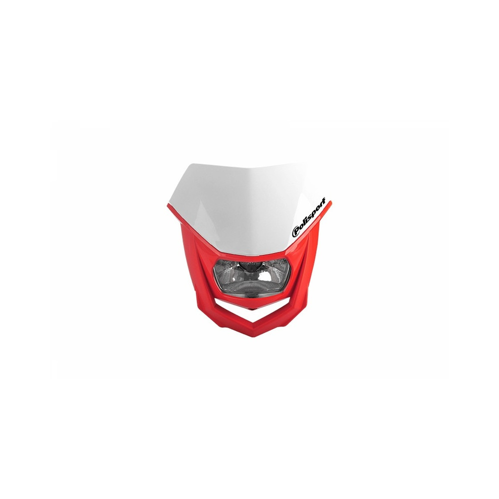 Plaque phare POLISPORT Halo rouge/blanc