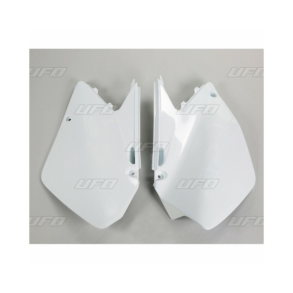 Plaques latérales UFO blanc Suzuki RM125/250