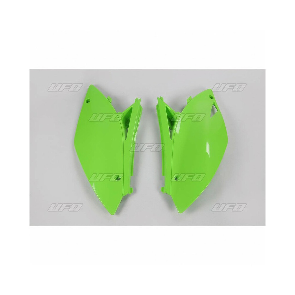 Plaques latérales UFO vert KX Kawasaki KX450F