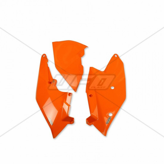 Plaques latérales + cache boîte à air UFO orange KTM SX125/150 & SX-F