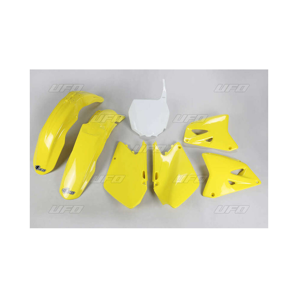 Kit plastique UFO couleur origine jaune/blanc Suzuki RM125/250