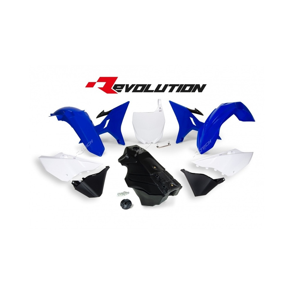 Kit plastique RACETECH Revolution + réservoir couleur origine bleu/blanc/noir Yamaha YZ125/250