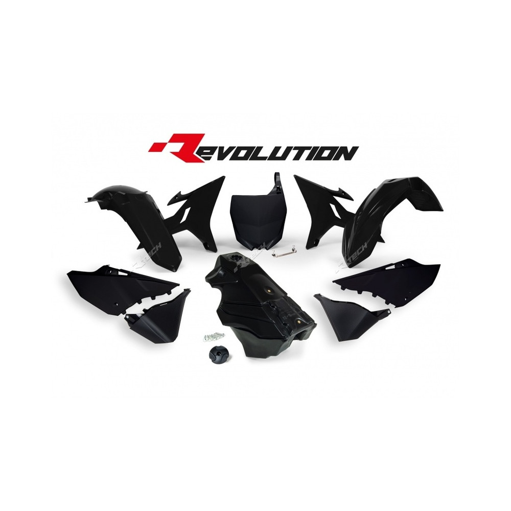 Kit plastique RACETECH Revolution + réservoir noir Yamaha YZ125/250