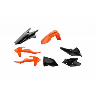 Kit plastique POLISPORT MX orange/noir KTM SX/SX-F