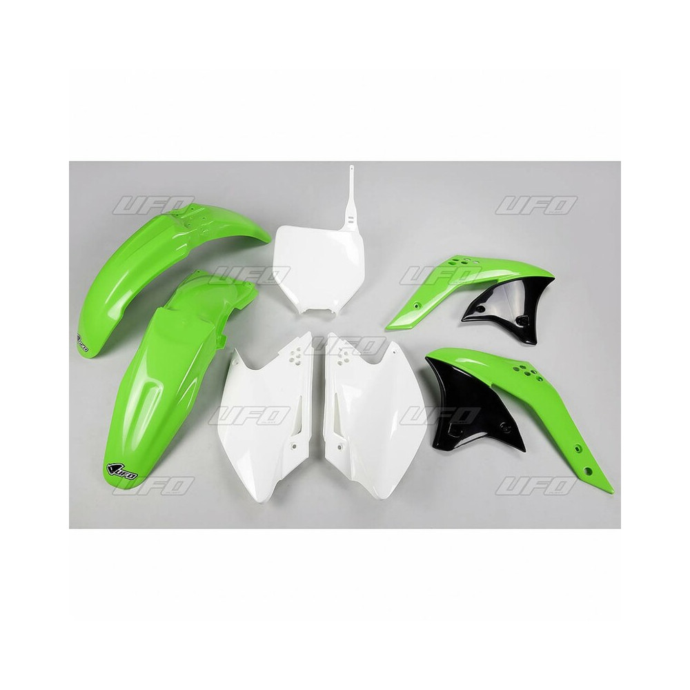 Kit plastique UFO couleur origine vert/blanc Kawasaki KX250F