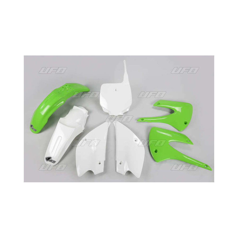 Kit plastique UFO couleur origine (2013) restylé vert/blanc Kawasaki KX85