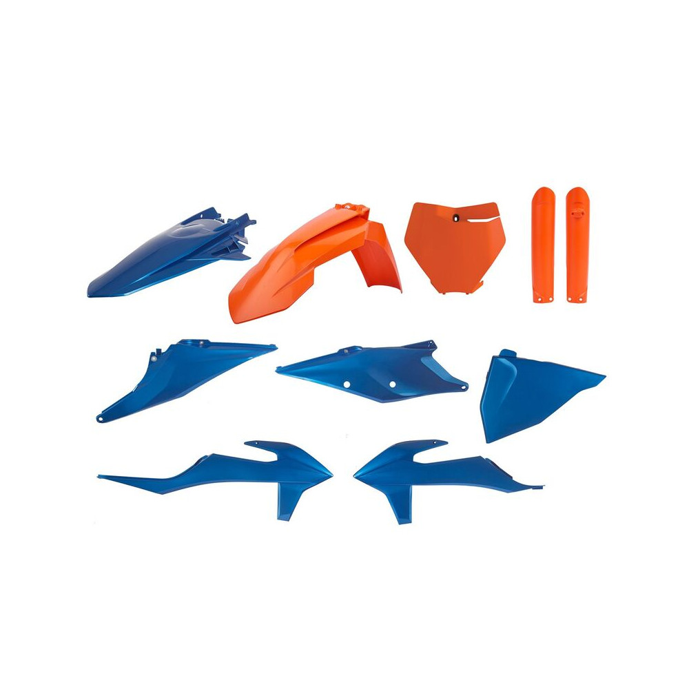 Kit plastique POLISPORT Metal Flow bleu/orange - KTM