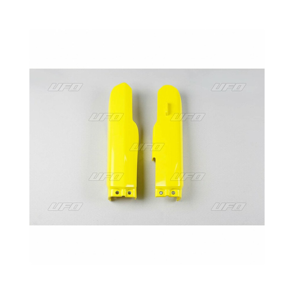 Protections de fourche UFO jaune Suzuki RM85/85L