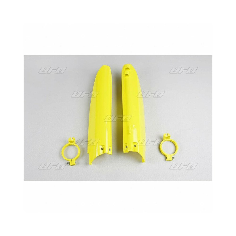 Protections de fourche UFO jaune Suzuki RM125/250