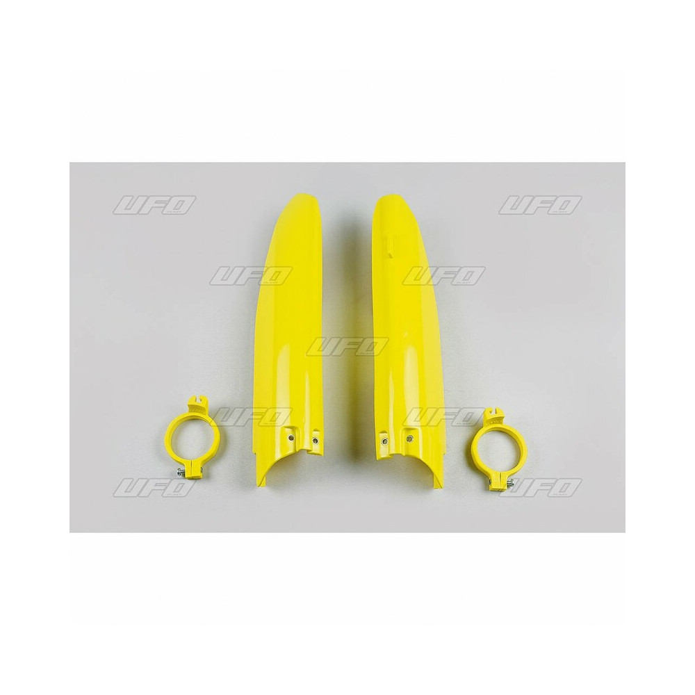 Protections de fourche UFO jaune Suzuki