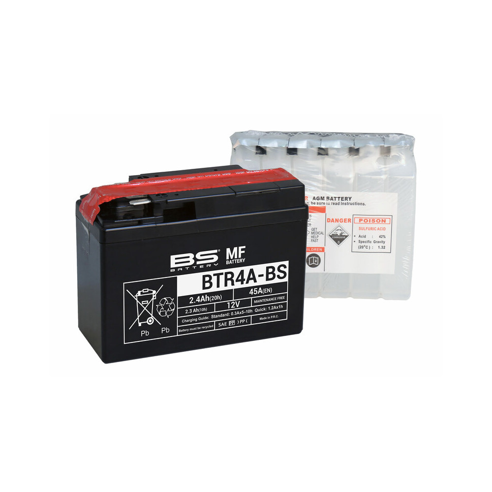 Batterie BS BATTERY Sans entretien avec pack acide - BTR4A