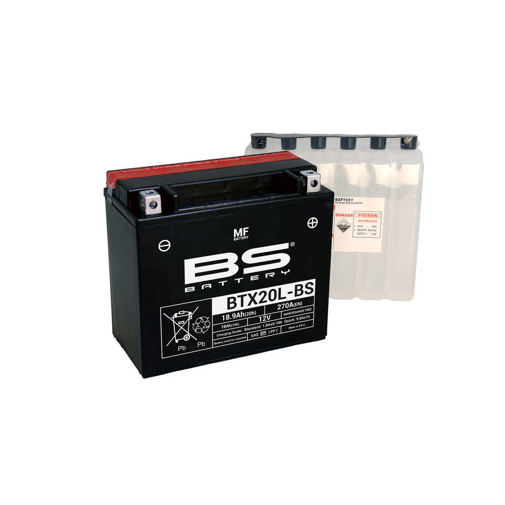 Batterie BS BATTERY Sans entretien avec pack acide - BTX20L