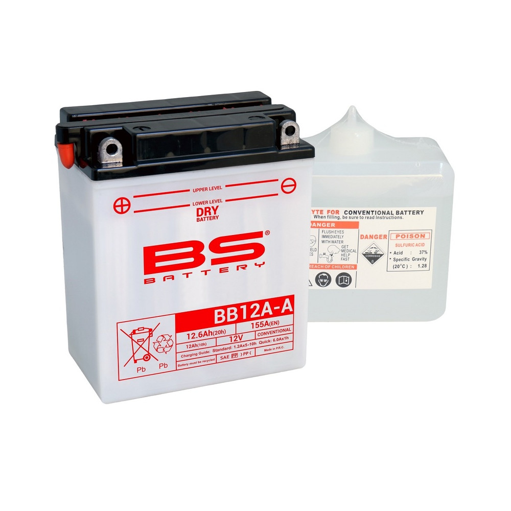 Batterie BS BATTERY Haute-performance avec pack acide - BB12A-A