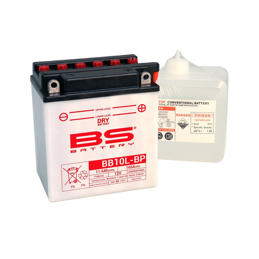 Batterie BS BATTERY Haute-performance avec pack acide - BB10L-BP