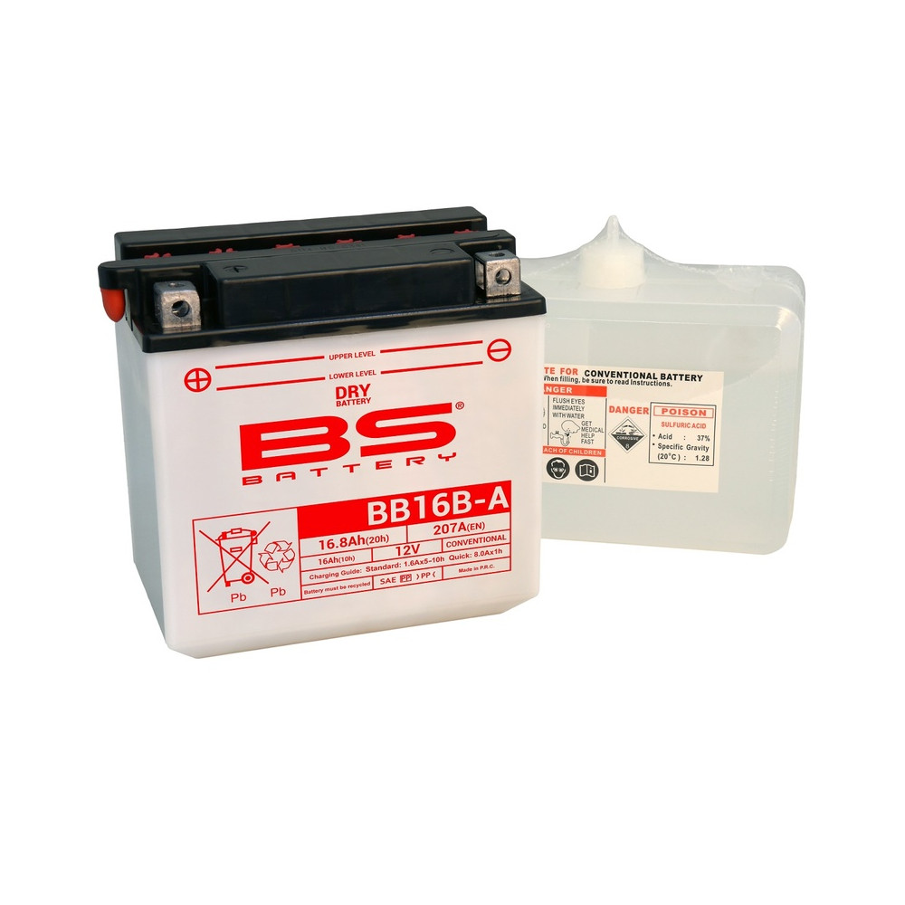 Batterie BS BATTERY Haute-performance avec pack acide - BB16B-A