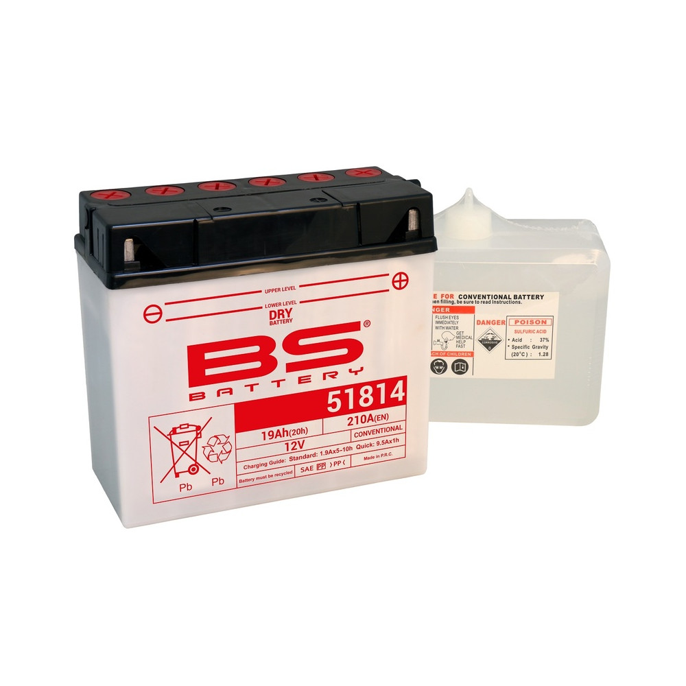 Batterie BS BATTERY conventionnelle avec pack acide - 51814 (12C16A-3B)