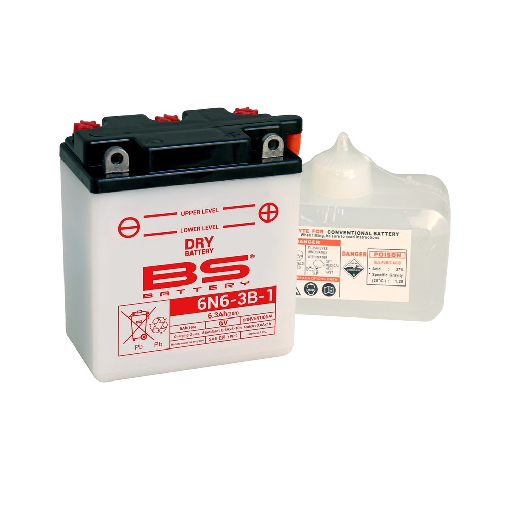 Batterie BS BATTERY conventionnelle avec pack acide - 6N6-3B-1