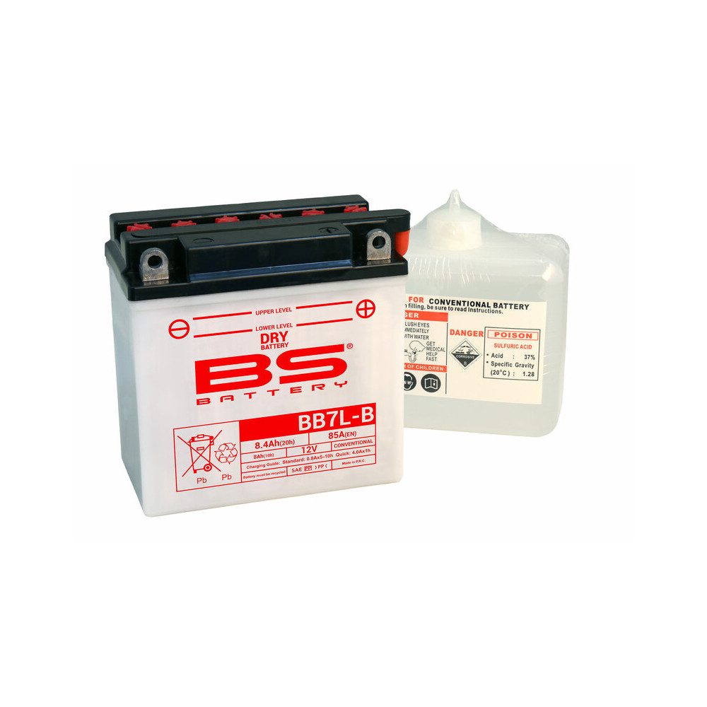 Batterie BS BATTERY Haute-performance avec pack acide - BB7L-B