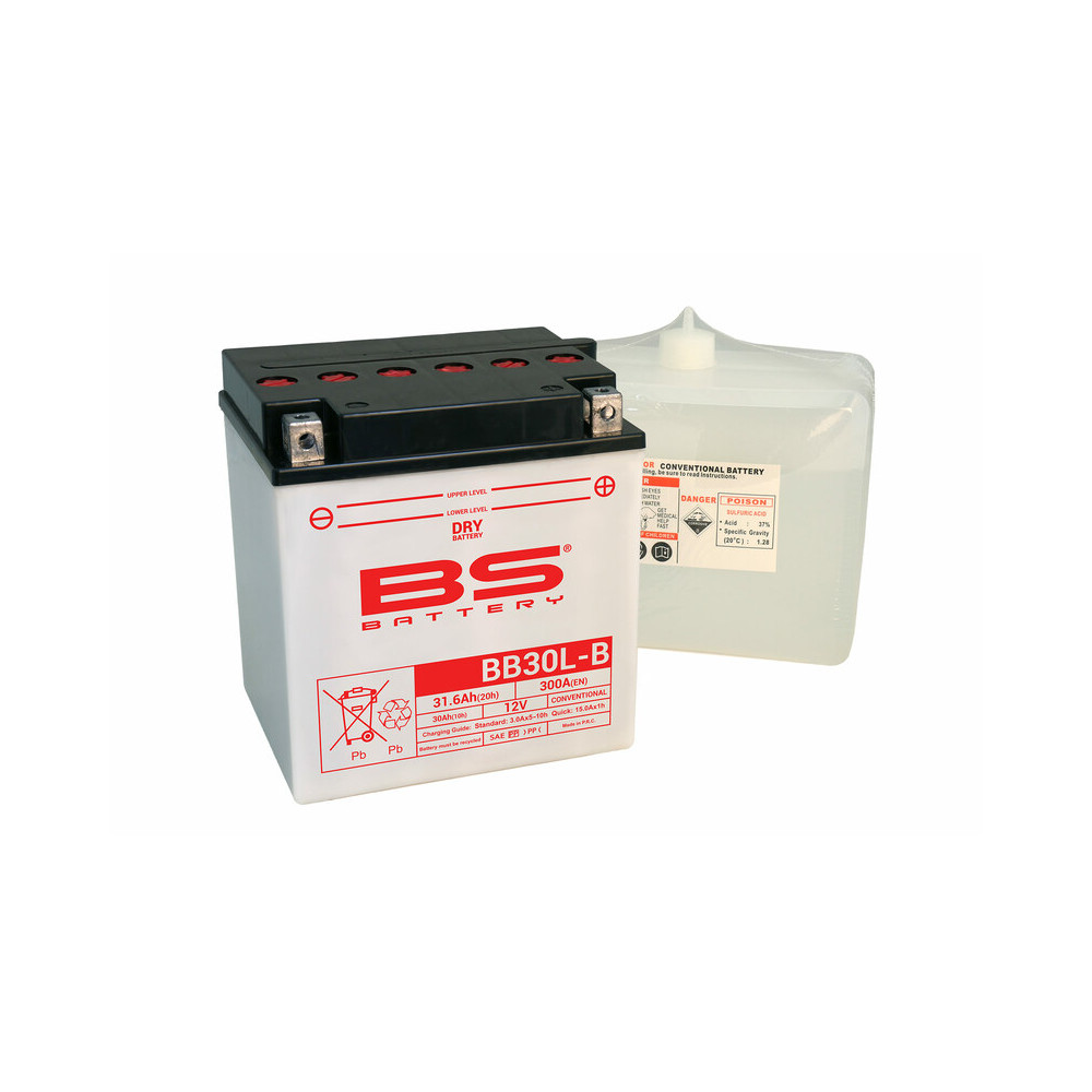 Batterie BS BATTERY Haute-performance avec pack acide - BB30L-B