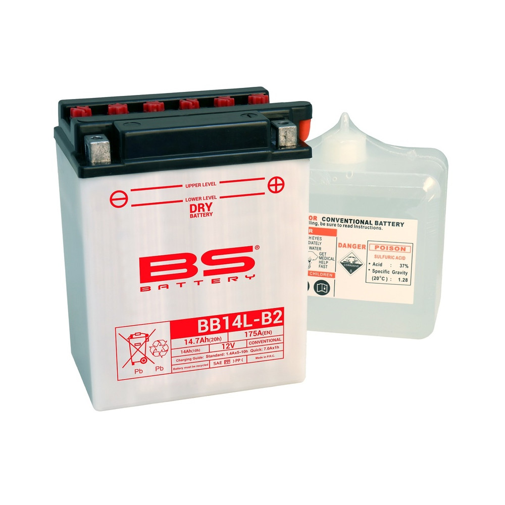 Batterie BS BATTERY Haute-performance avec pack acide - BB14L-B2