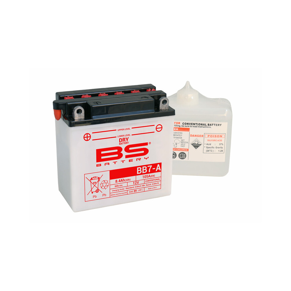 Batterie BS BATTERY Haute-performance avec pack acide - BB7-A