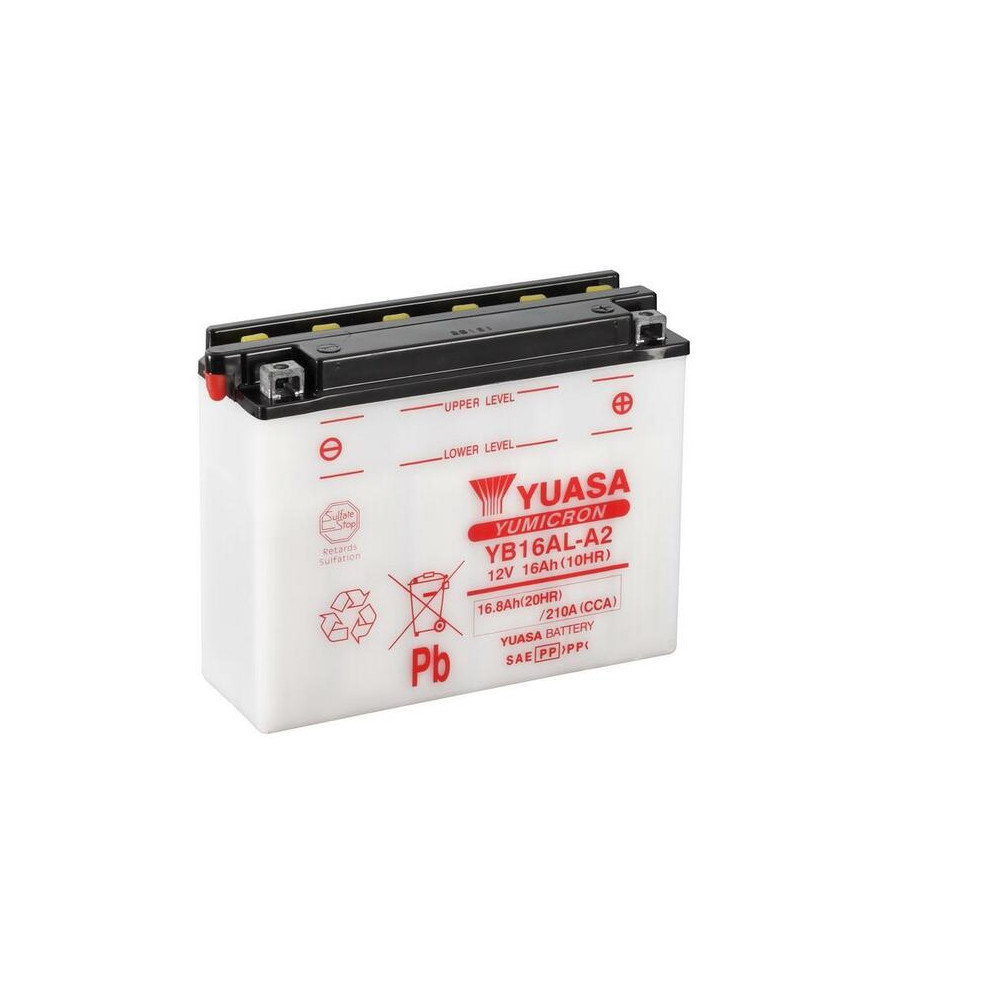 Batterie YUASA conventionnelle sans pack acide - YB16AL-A2