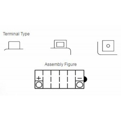 Batterie YUASA conventionnelle sans pack acide - YB12B-B2