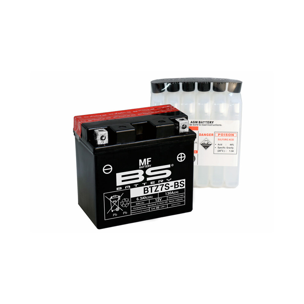 Batterie BS BATTERY Sans entretien avec pack acide - BTZ7S-BS