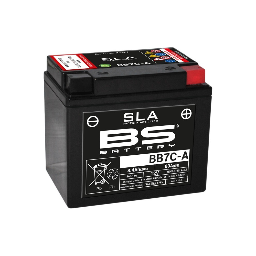 Batterie BS BATTERY SLA sans entretien activé usine - BB7C-A