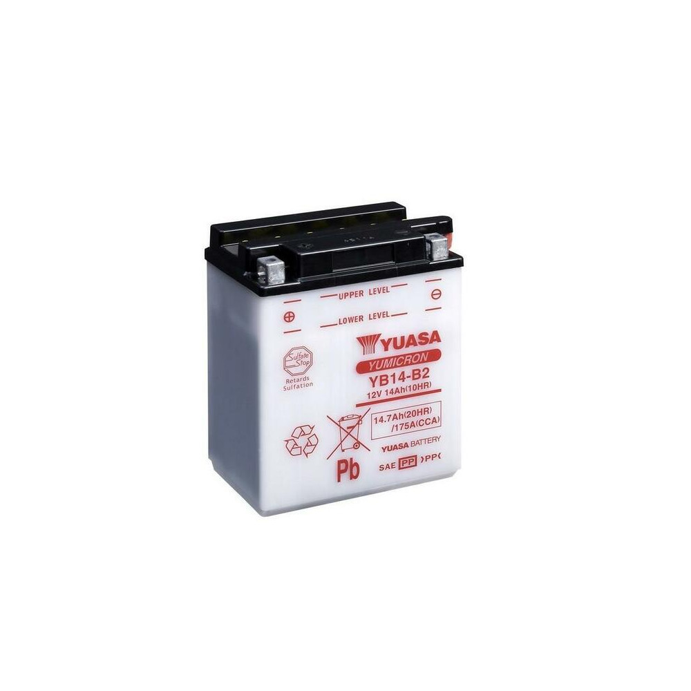 Batterie YUASA conventionnelle sans pack acide - YB14-B2