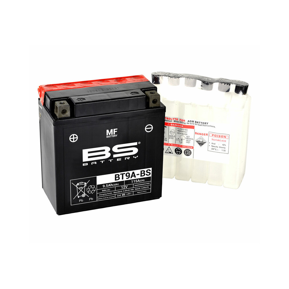 Batterie BS BATTERY Sans entretien avec pack acide - BT9A