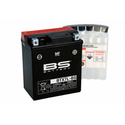 Batterie BS BATTERY Sans entretien avec pack acide - BTX7L