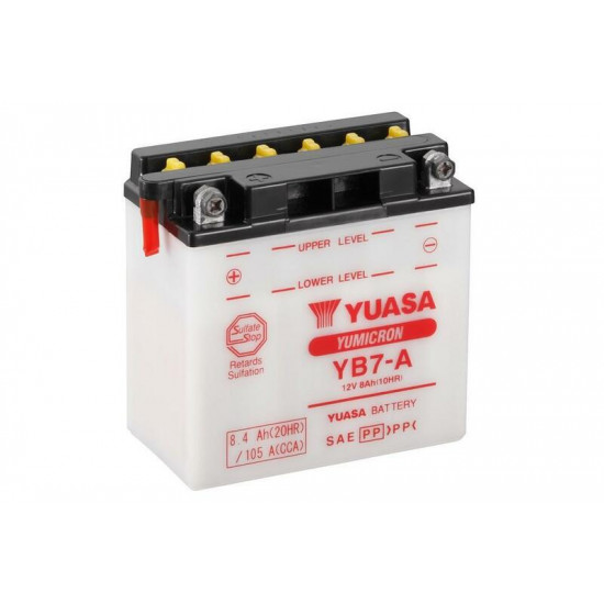 Batterie YUASA conventionnelle sans pack acide - YB7-A