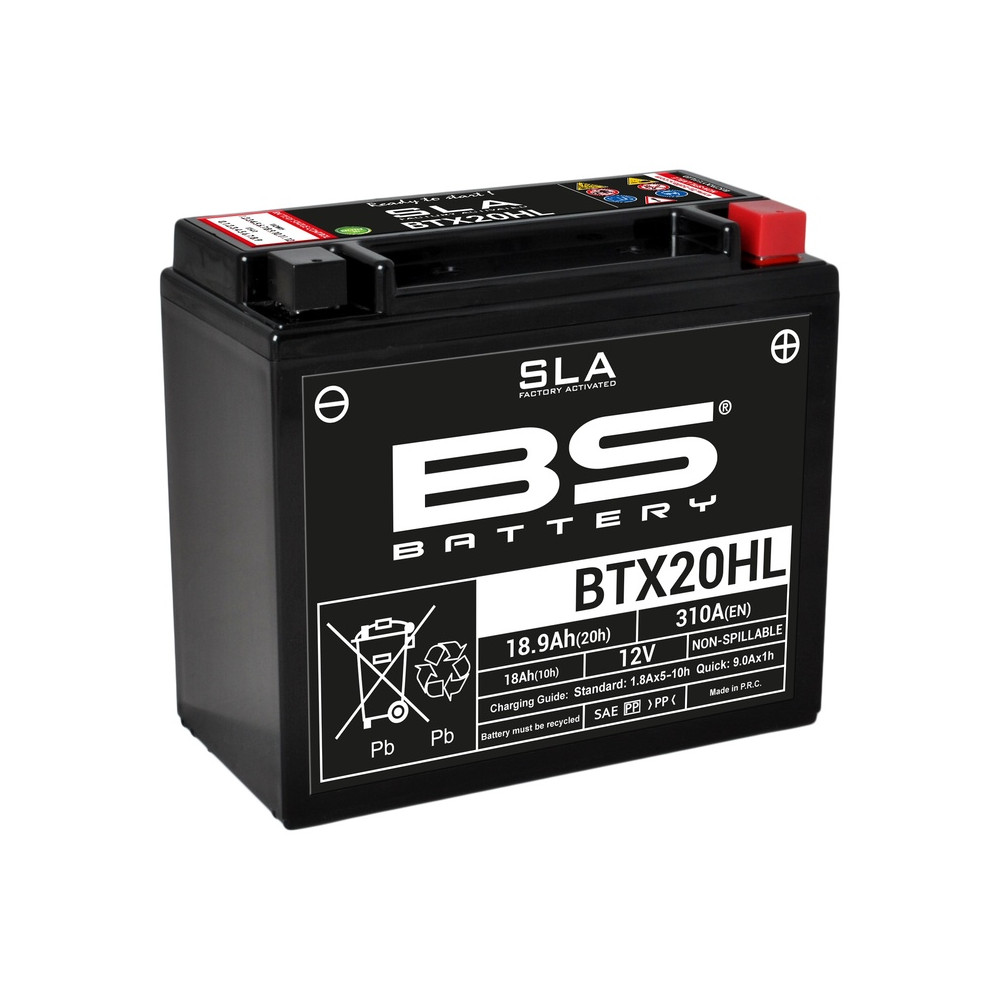 Batterie BS BATTERY Sans entretien avec pack acide - BTX20HL