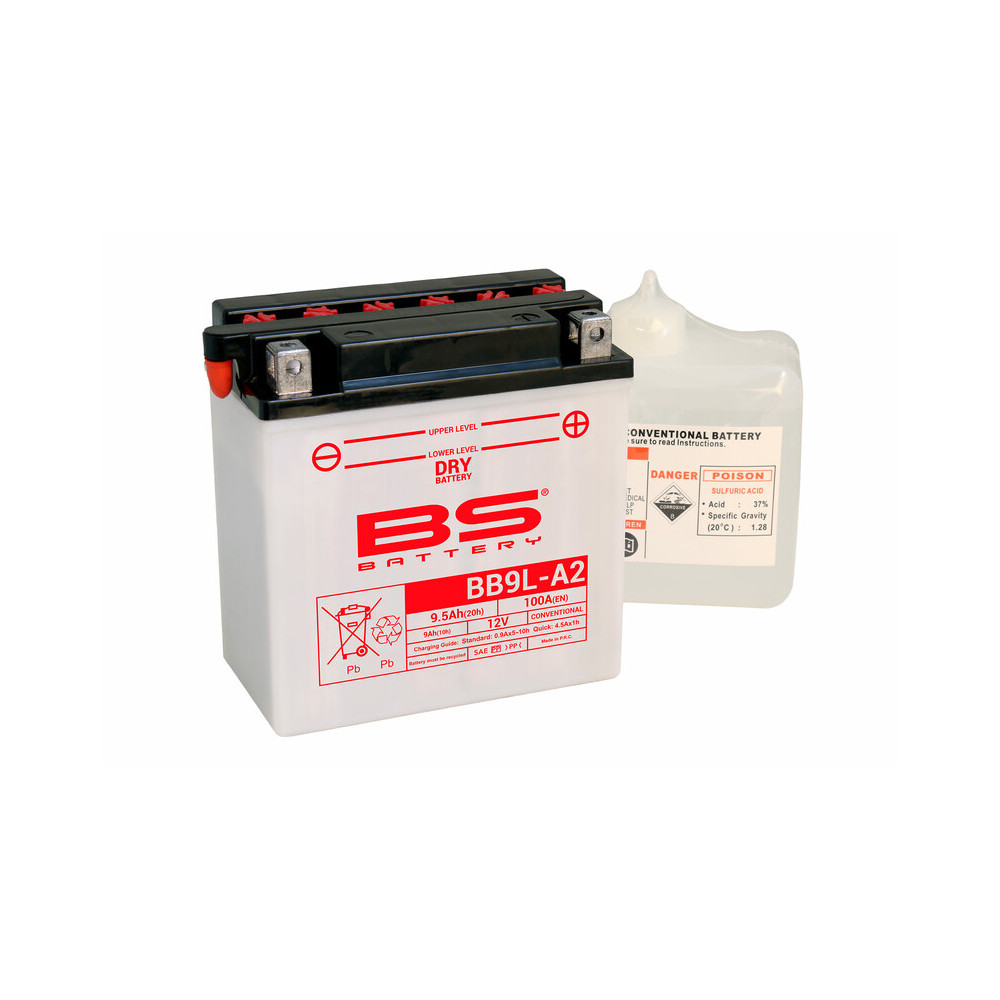 Batterie BS BATTERY Haute-performance avec pack acide - BB9L-A2