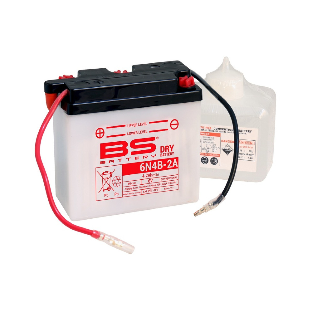 Batterie BS BATTERY conventionnelle avec pack acide - 6N4B-2A