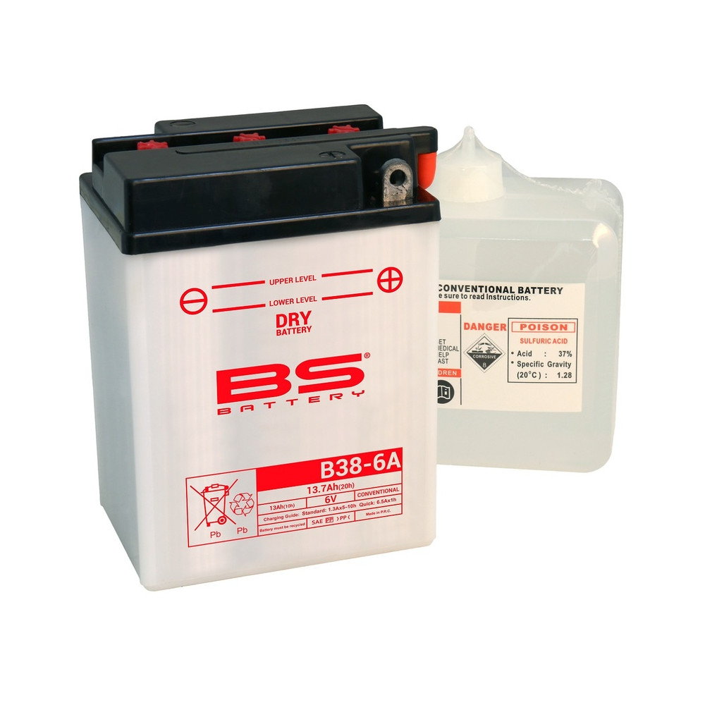 Batterie BS BATTERY conventionnelle avec pack acide - B38-6A