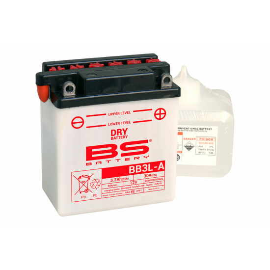 Batterie BS BATTERY Haute-performance avec pack acide - BB3L-A