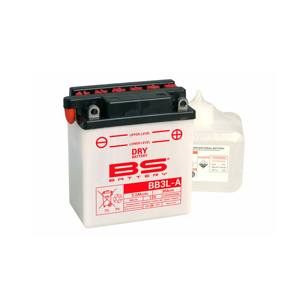 Batterie BS BATTERY Haute-performance avec pack acide - BB3L-A