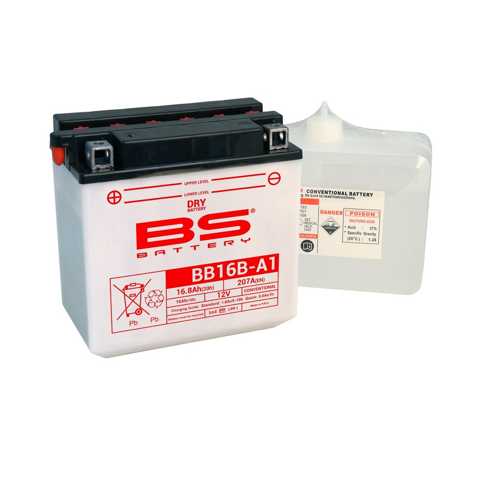 Batterie BS BATTERY Haute-performance avec pack acide - BB16B-A1