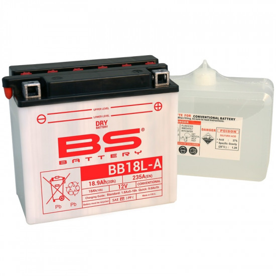 Batterie BS BATTERY Haute-performance avec pack acide - BB18L-A