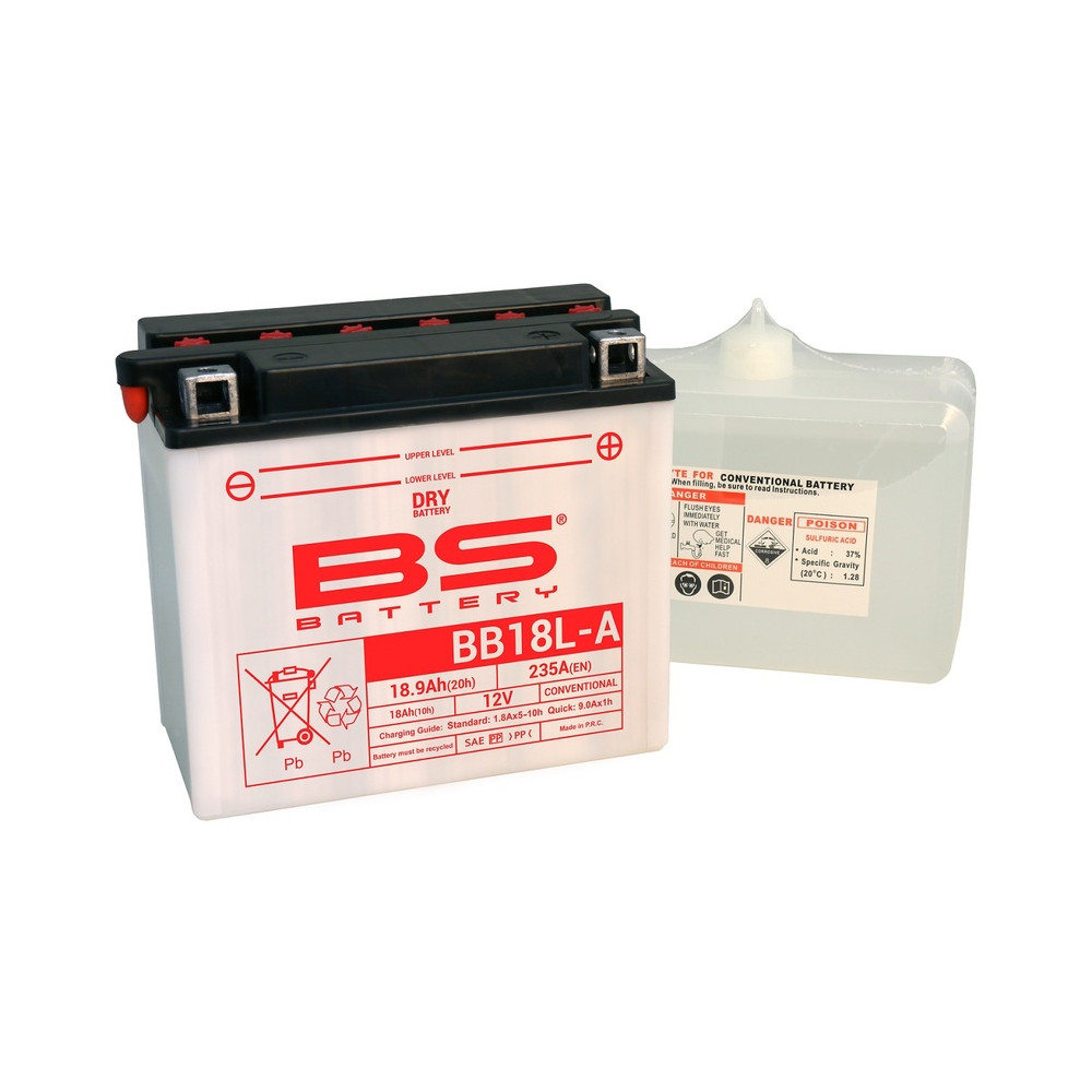 Batterie BS BATTERY Haute-performance avec pack acide - BB18L-A